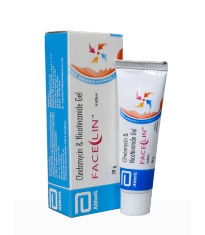 Faceclin Gel 20gm – Topical anti-acne gel with Clindamycin and Nicotinamide, used for treating pimples and acne,