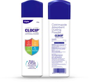 Clocip Anti-Fungal Dusting Powder for Skin Infections, Itching & Rashes
