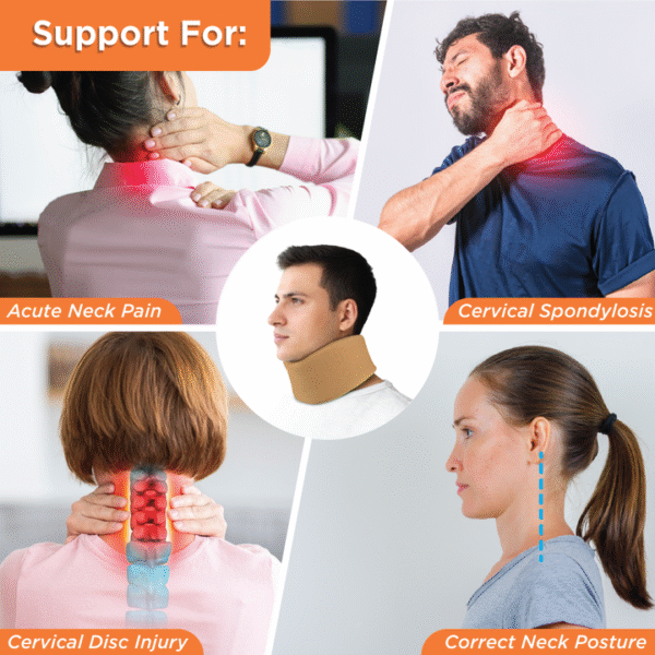 Vissco Cervical Collar Soft – XL | Soft Foam Neck Support for Pain Relief & Stabilization