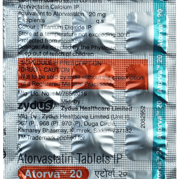 Atorva 20 mg Tablet – Atorvastatin for Cholesterol Control & Heart Health