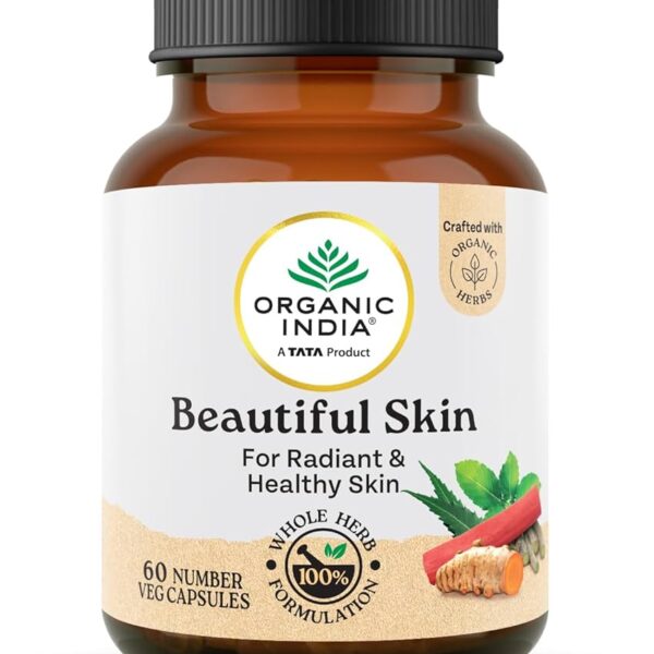 Organic India Beautiful Skin – 60 Capsules | Ayurvedic Skin Care Supplement for Radiant, Clear Complexion