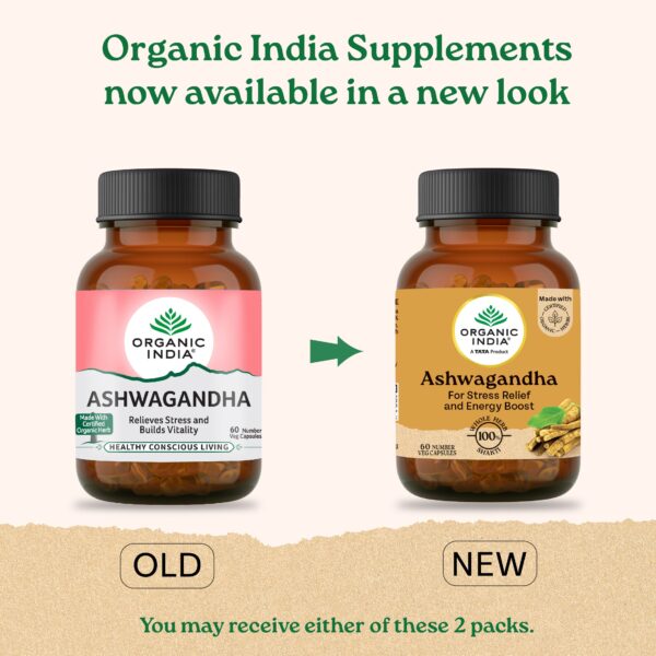 Organic India Ashwagandha – 60 Tablets | Certified Organic Ayurvedic Adaptogen for Stress Relief & Vitality