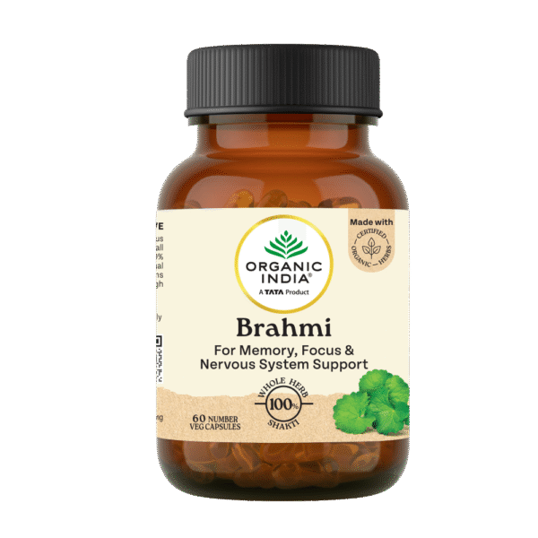 Organic India Brahmi – 100% Ayurvedic Cognitive Support (60 Veg Capsules)