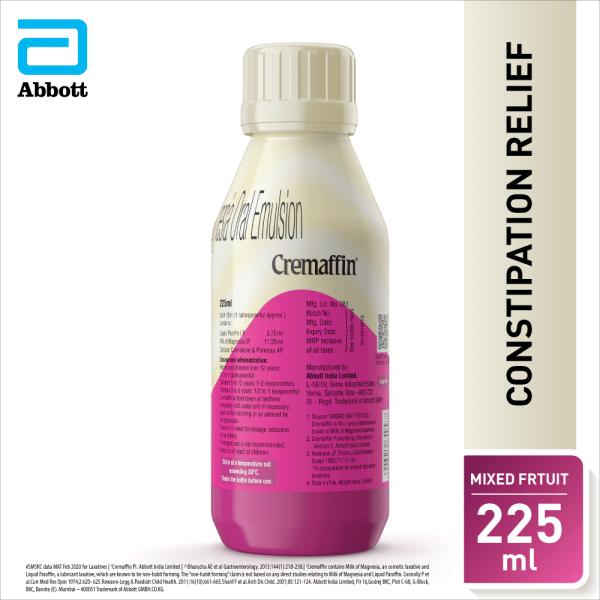 Cremaffin Syrup Mixed Fruit Flavour | Constipation Relief with Liquid Paraffin & Milk of Magnesia | Oral Emulsion - Image 4