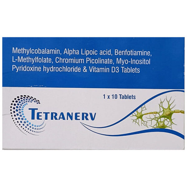 Tetranerv Tablet | Nerve Strengthening & Vitamin B Complex Supplement for Neuropathy and Nerve Pain Relief