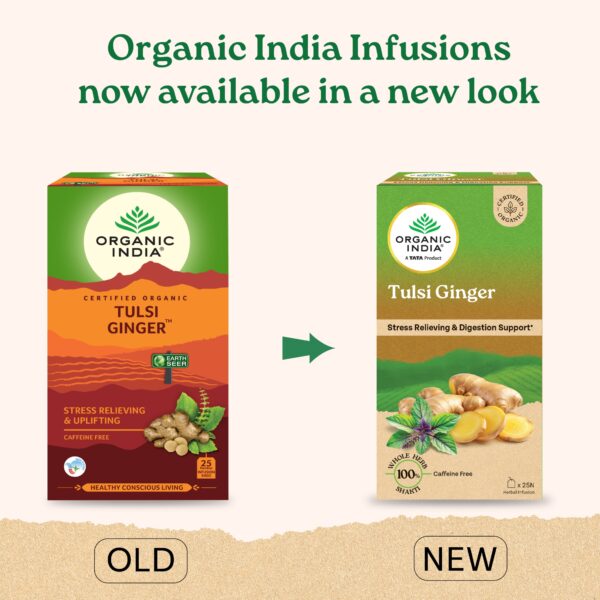 Organic India Tulsi Ginger Green Tea 25 Tea Bag