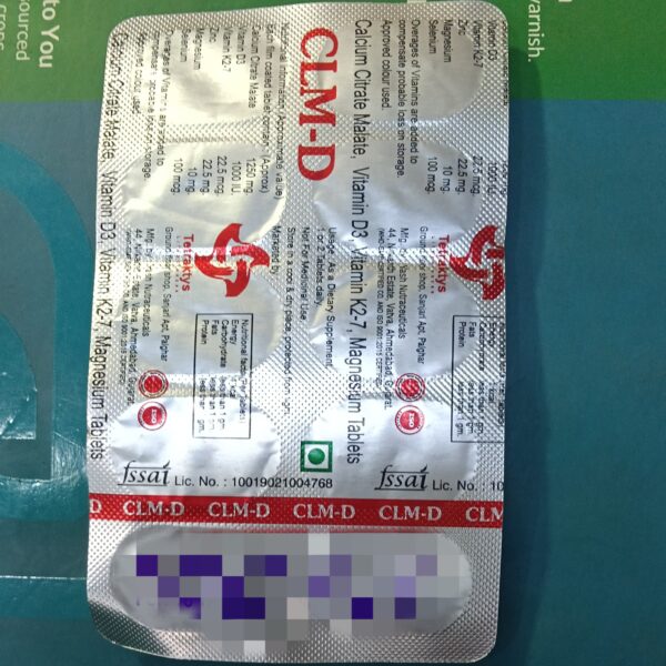 CLM-D Tablets – Calcium Citrate Malate, Vitamin D3, Vitamin K2-7 & Magnesium Supplement