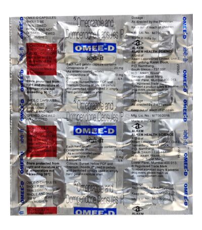 Omee D Capsule pack – Omeprazole and Domperidone capsule for acidity, gas, and heartburn relief – Dawanow.in