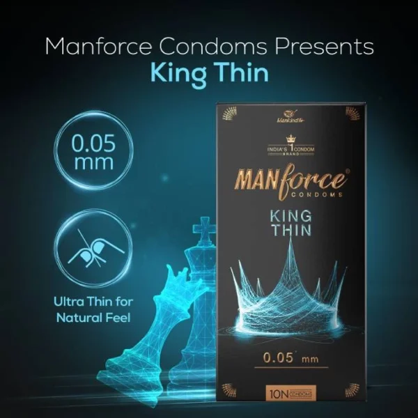Manforce King Thin Condoms – Ultra Thin, High Sensation (10 Count)