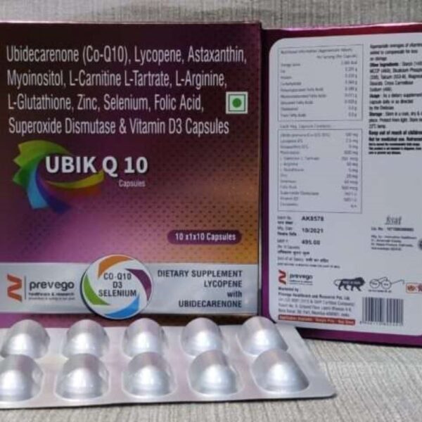 Ubik Q10 Capsule | Coenzyme Q10, Antioxidants & Energy Support Supplement
