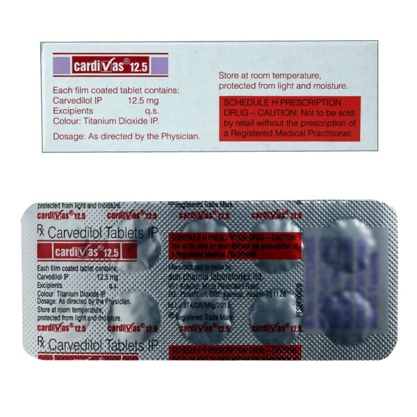 Cardivas 12.5 mg Tablet