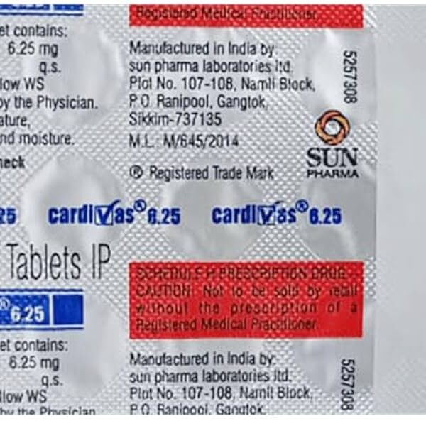 Cardivas 6.25 mg Tablet