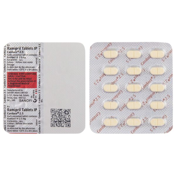 Cardace 2.5 mg Tablet | Ramipril 2.5 mg for High Blood Pressure & Heart Protection