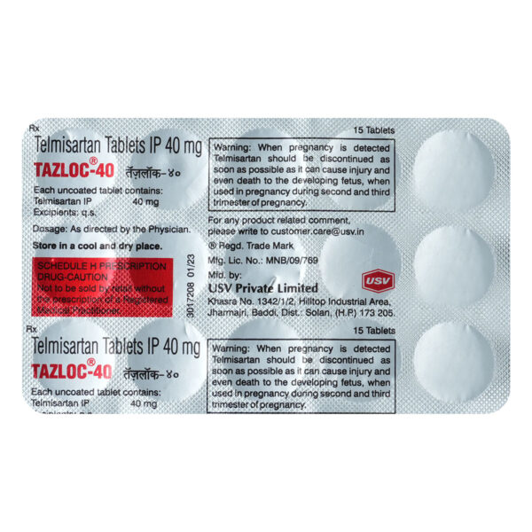 Tazloc 40 mg Tablet | Telmisartan for High Blood Pressure (Hypertension)