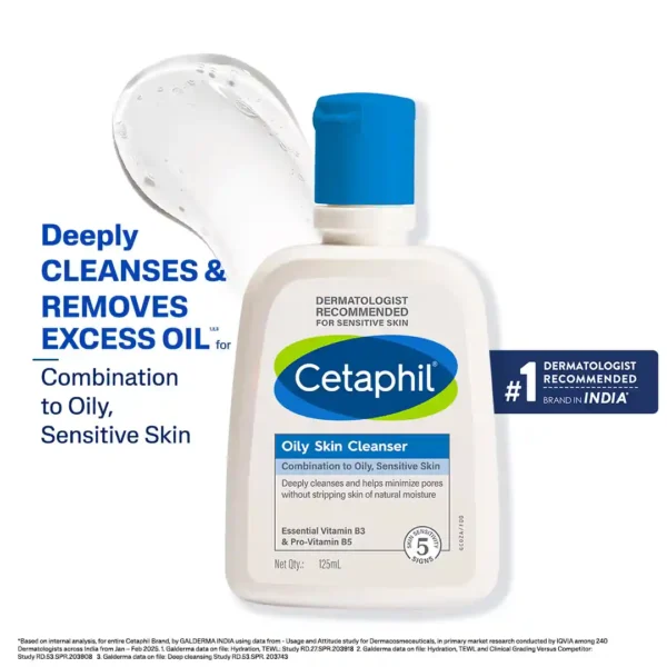 Cetaphil Oily Skin Cleanser 125 ml | Gentle Foaming Cleanser for Oily & Acne-Prone Skin